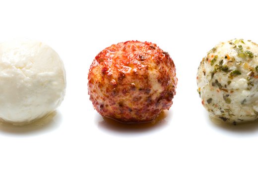 Colourful yoghurt balls