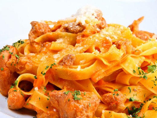 Monkfish with Champagne Sauce and Tagliatelli