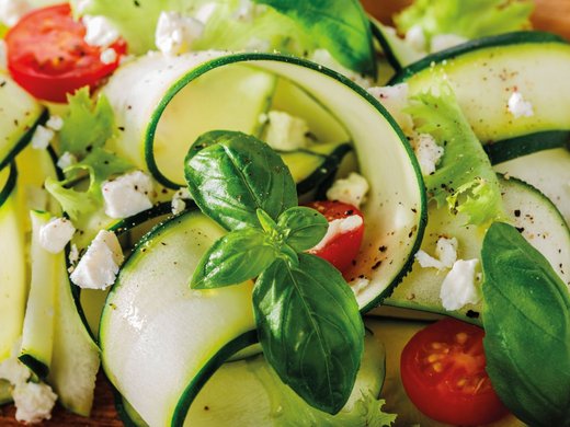 Courgette salad with watermelon