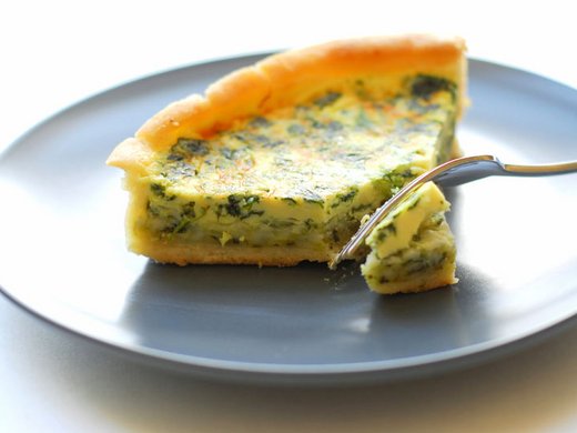 Leek Quiche and Fresh Salmon