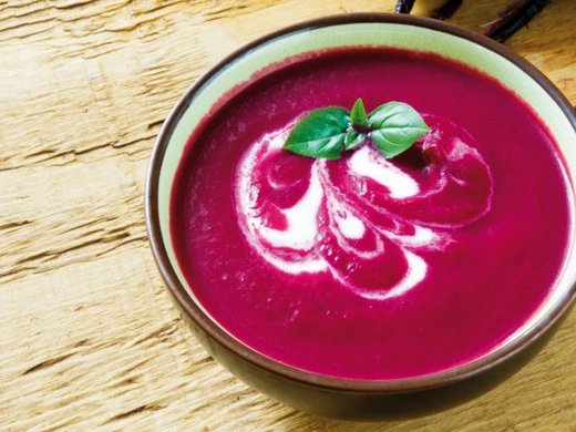 Beetroot soup with horseradish purée and wild hare fillet